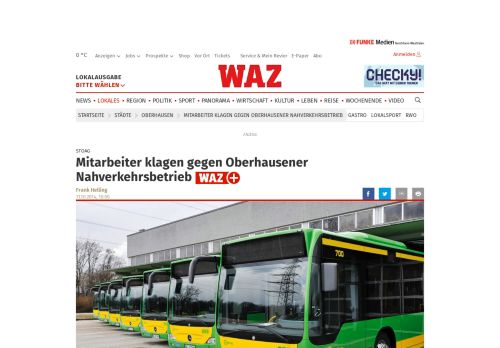 
                            12. Mitarbeiter klagen gegen Oberhausener Nahverkehrsbetrieb | waz.de ...