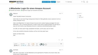 
                            1. Mitarbeiter Login für einen Amazon Account - Allgemeine Fragen zum ...