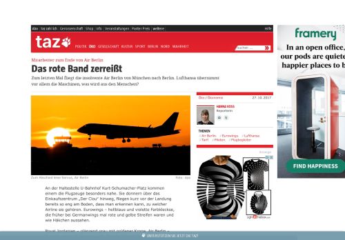 
                            9. Mitarbeiter zum Ende von Air Berlin: Das rote Band zerreißt - taz.de