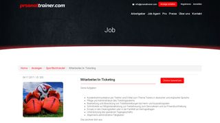 
                            12. Mitarbeiter/in Ticketing - prsonaltrainer.com - Finde Personaltrainer ...