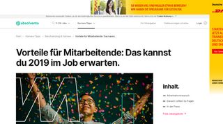 
                            9. Mitarbeitervorteile im Job. - Absolventa