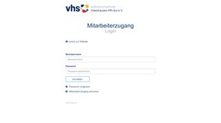 
                            8. Mitarbeiterzugang Login - Odelzhausen - vhs Odelzhausen-Pfh-Sul