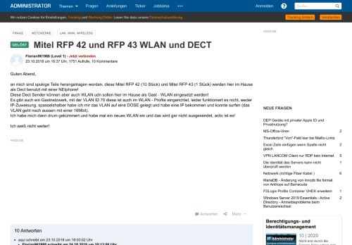 
                            5. Mitel RFP 42 und RFP 43 WLAN und DECT - Administrator