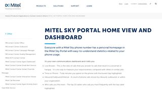 
                            9. MITEL SKY PORTAL HOME VIEW AND DASHBOARD