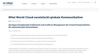 
                            11. Mitel World Cloud vereinfacht globale Kommunikation