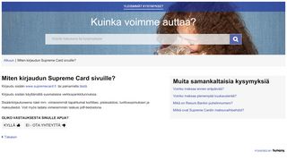 
                            5. Miten kirjaudun Supreme Card sivuille? - Resurs Bank