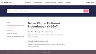 
                            2. Miten Klarna Onlineen kirjaudutaan sisään? - Klarna Suomi