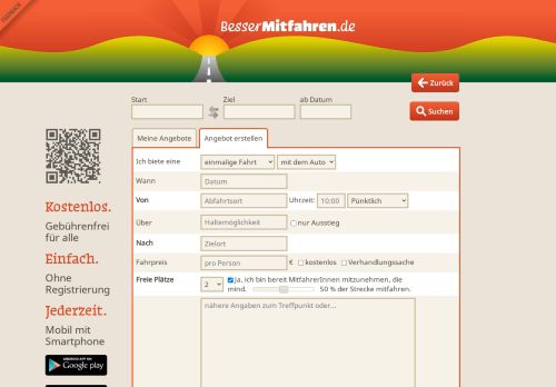 
                            5. Mitfahrgelegenheit anbieten - BesserMitfahren.de