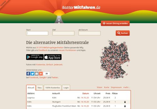 
                            3. Mitfahrzentrale - BesserMitfahren.de