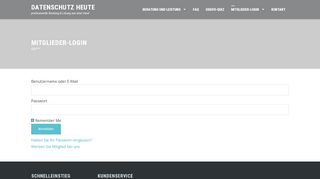 
                            9. Mitglieder-Login – Datenschutz heute