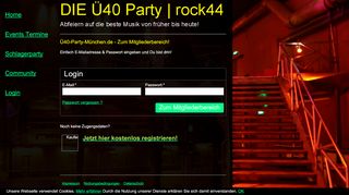 
                            1. Mitglieder Login - Ü40 Party München