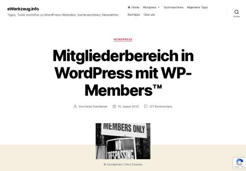 
                            10. Mitgliederbereich in Wordpress mit WP-Members - eWerkzeug.info