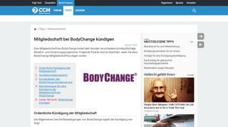 
                            8. Mitgliedschaft bei BodyChange kündigen - CCM - Recht & Finanzen