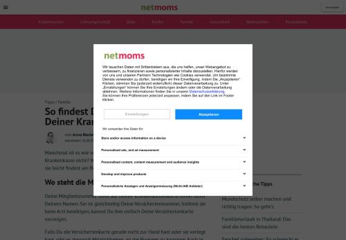 
                            6. Mitgliedsnummer Deiner Krankenkasse herausfinden - NetMoms.de