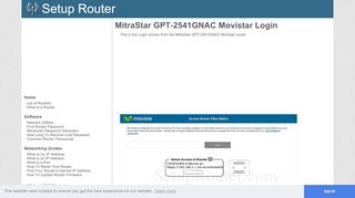 
                            13. MitraStar GPT-2541GNAC Movistar Screenshot Login - SetupRouter