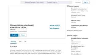 
                            9. Mitsubishi Caterpillar Forklift America Inc. (MCFA) | LinkedIn