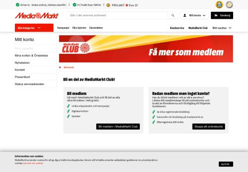 
                            3. Mitt konto: Registrera dig - MediaMarkt