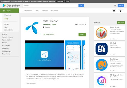 
                            8. Mitt Telenor – Apper på Google Play