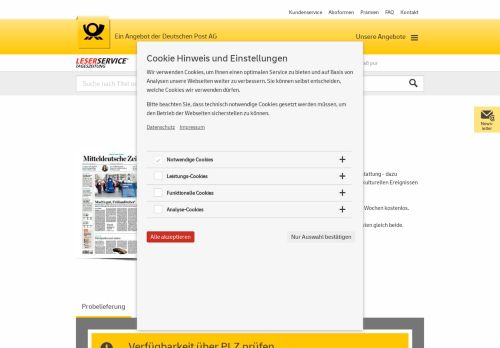 
                            12. Mitteldeutsche Zeitung - Deutsche Post Leserservice