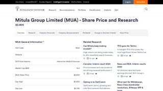 
                            9. Mitula Group Limited (ASX:MUA) - Shares, Dividends & News ...