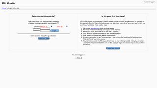 
                            6. MIU Moodle: Login to the site