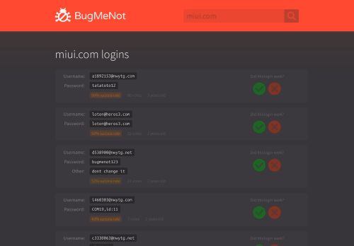 
                            8. miui.com logins - BugMeNot