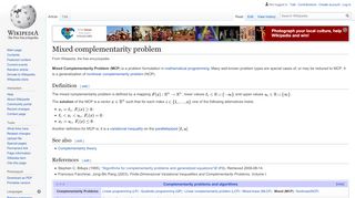 
                            6. Mixed complementarity problem - Wikipedia