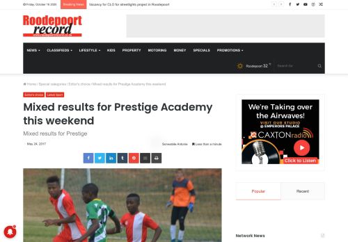 
                            13. Mixed results for Prestige Academy this weekend | Roodepoort Record