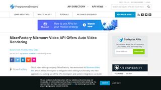 
                            8. MixerFactory Mixmoov Video API Offers Auto Video Rendering ...