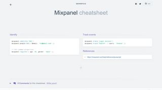 
                            11. Mixpanel cheatsheet - Devhints