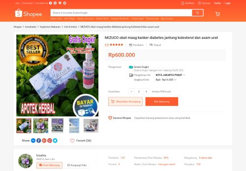 
                            5. MIZUCO obat maag kanker diabetes jantung kolesterol dan asam urat ...