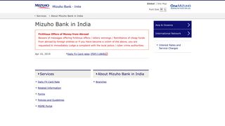 
                            2. Mizuho Bank in India