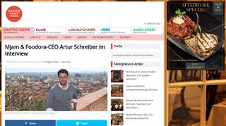 
                            10. Mjam & Foodora-CEO Artur Schreiber im Interview | Gastro News .wien