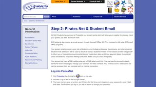 
                            9. MJC - Step 2: Pirates Net & Student Email - Modesto Junior College