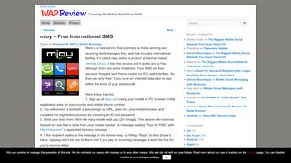 
                            7. mjoy – Free International SMS | Wap Review