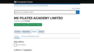 
                            11. MK PILATES ACADEMY LIMITED - Officers (free information from ...