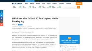 
                            11. MKB Bank Adds ZoOm® 3D Face Login to Mobile Banking App ...