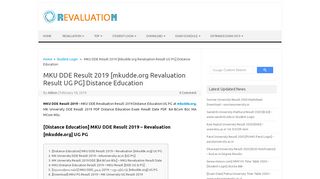 
                            13. MKU DDE Result 2019 [mkudde.org Revaluation PG] Distance ...