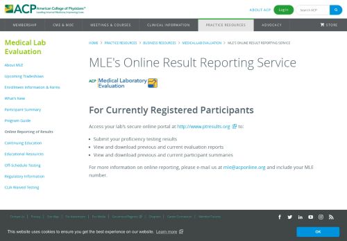 
                            13. MLE Online Result Reporting Service | ACP