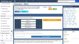 
                            12. Mlenz - Names and nicknames for Mlenz - Nickfinder.com