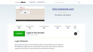 
                            9. Mlm.mobzoid.com website. Login Mobzoid.