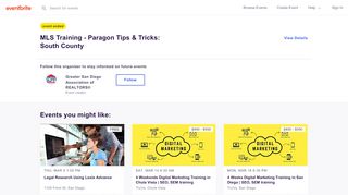 
                            10. MLS Training - Paragon Tips & Tricks: South County Tickets, Multiple ...