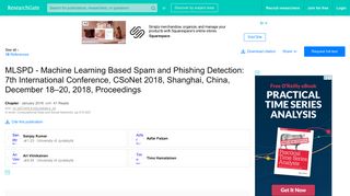 
                            8. MLSPD - Machine Learning Based Spam and Phishing Detection ...