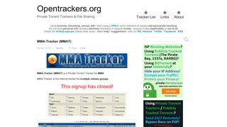 
                            3. MMA-Tracker (MMAT) - Private Torrent Trackers & File Sharing