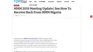 
                            2. MMM 2018 Meeting Update | See How To Recover Back From MMM ...