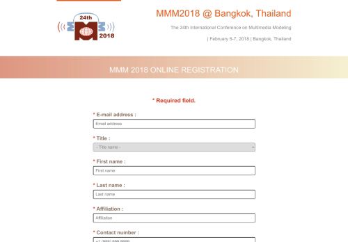 
                            2. MMM 2018 Online Registration - MMM2018 @ Bangkok, Thailand