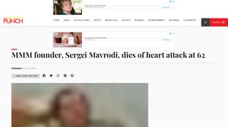 
                            9. MMM founder, Sergei Mavrodi, dies of heart attack at 62 – Punch ...