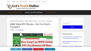 
                            3. MMM Global BTC Review - The Latest MMM Scheme - Let's Work Online
