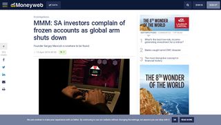 
                            7. MMM: SA investors complain of frozen accounts as global arm shuts ...