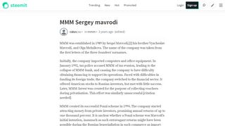 
                            2. MMM Sergey mavrodi — Steemit